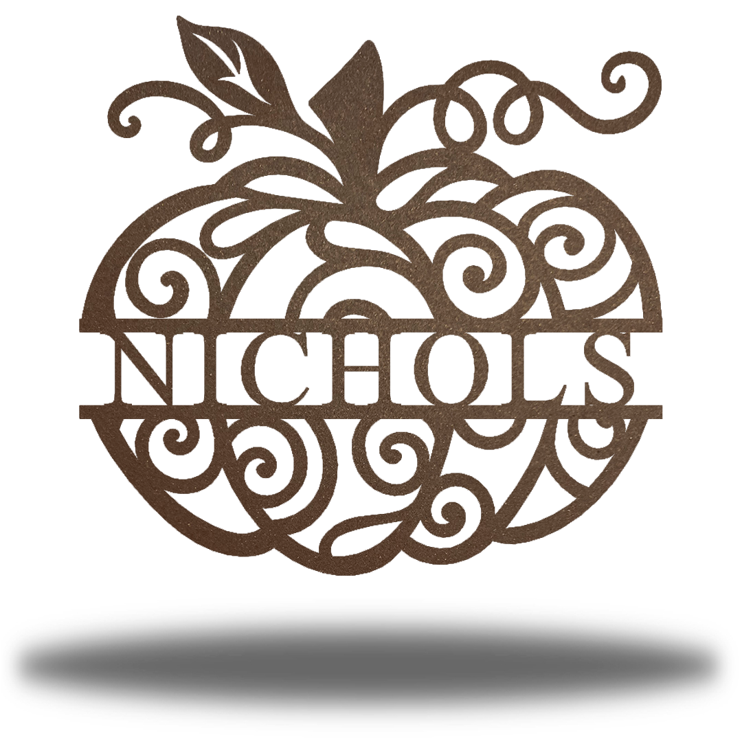 Riverside Designs-Swirl Pumpkin Monogram-Metal Wall Art Décor